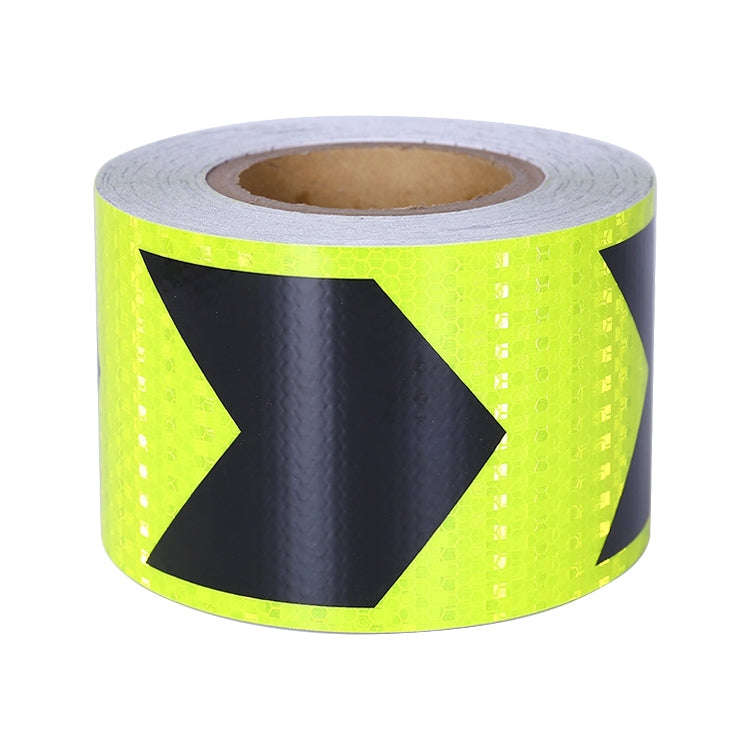 2 PCS Fluorescent Yellow Black Arrow Truck Sign Sticker Corridor Reflective Floor Stickers, 5cm x 20m, 7.5cm x 20m