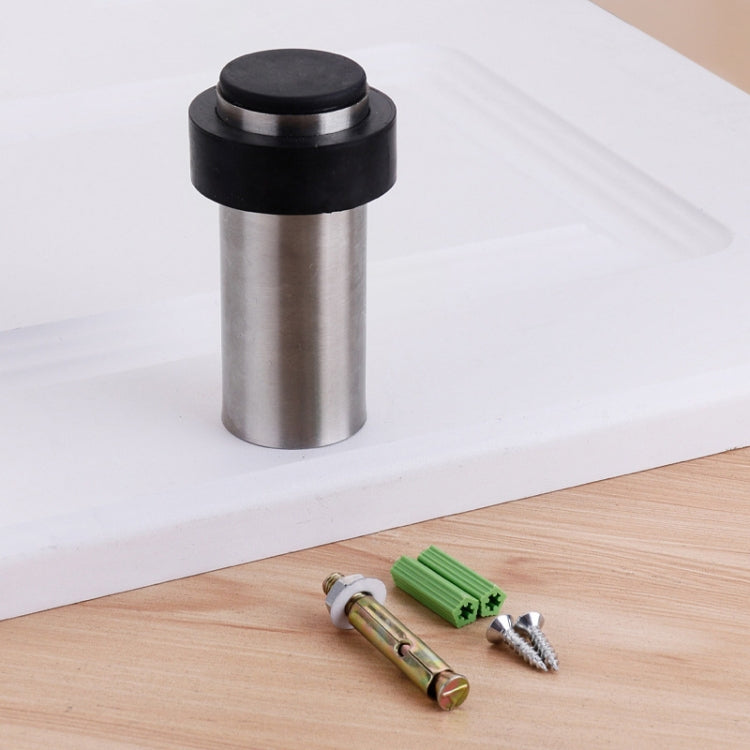 Rubber Anti-Collision Door Gear Punching Stainless Steel Round Door Resistant Home Floor-Shaped Cylindrical Door Touch