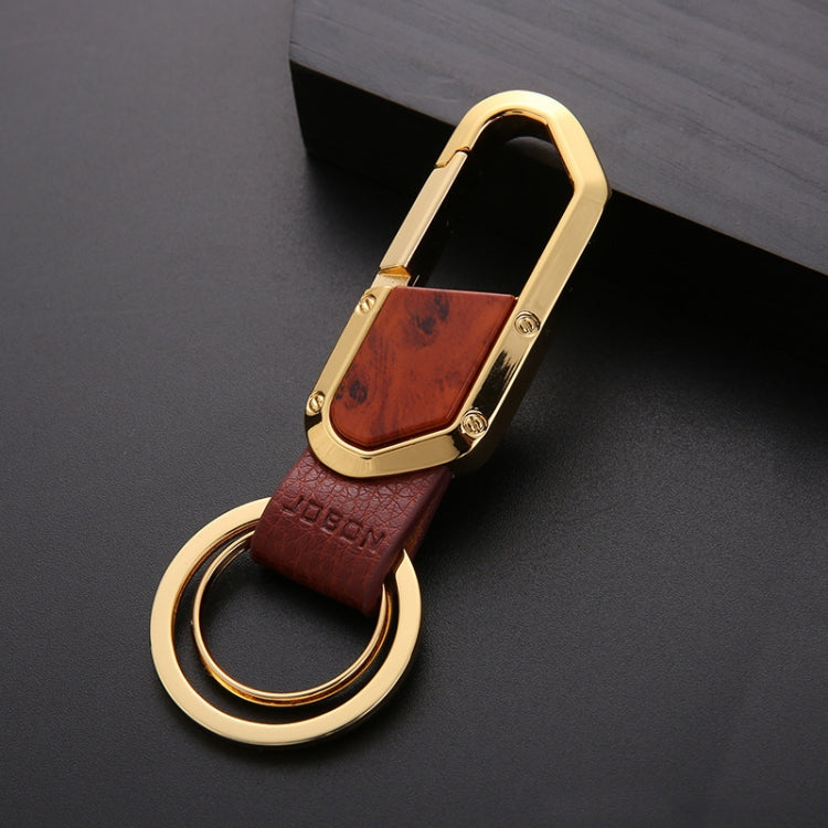 Elegant JOBON ZB-106A Dual Loop Metal Keychain for Businessmen - Stylish Car Pendant Accessory