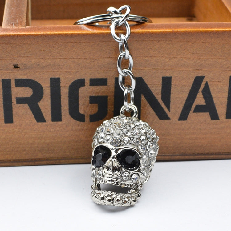 Gleaming Skull Keychain Duo for Stylish Bag Accessory