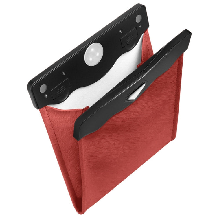 Stylish PU Leather Car Bin with LED Light - Magnetic Hanging Waste Bag