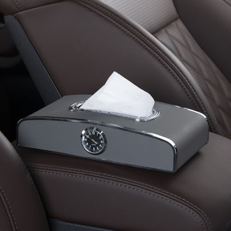 Versatile Leather Car Clock Tissue Dispenser for Convenient On-the-Go Use