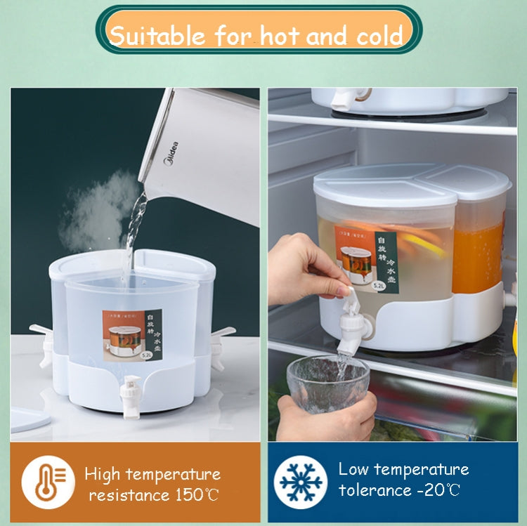 Three-Grid Rotating Cold Kettle Large-Capacity Compartments Fruit Teapot With Faucet Can Be Put In Refrigerator