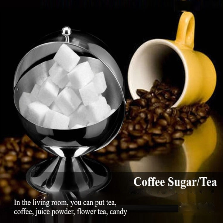 Stainless Steel Kitchen Spherical Sugar Cup Reversible Seasoning Jar Solid Seasoning Box
