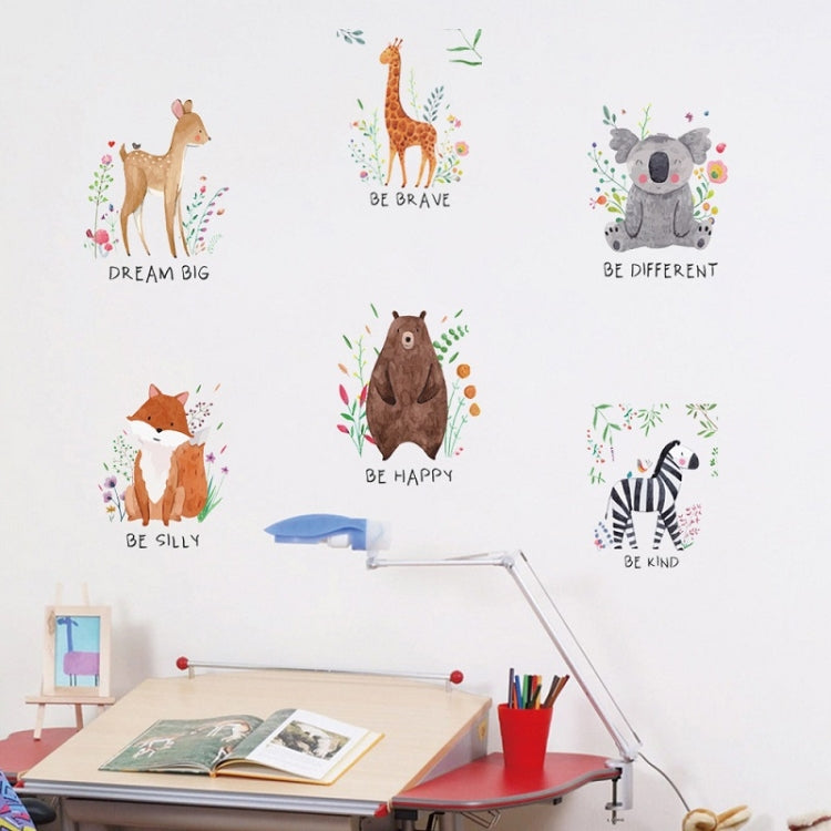 6 PCS/Set PY-31 Living Room Children Room Decoration Animal Wall Sticker