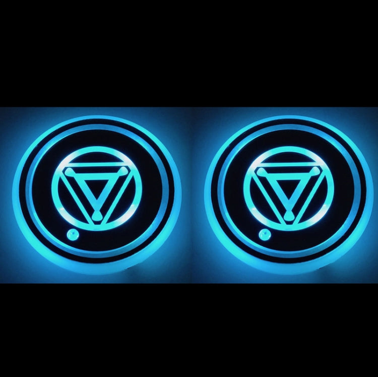 68mm LED Smart Car Coaster Lights - Rechargeable Atmosphere Lights for Cup Holders (Pair)