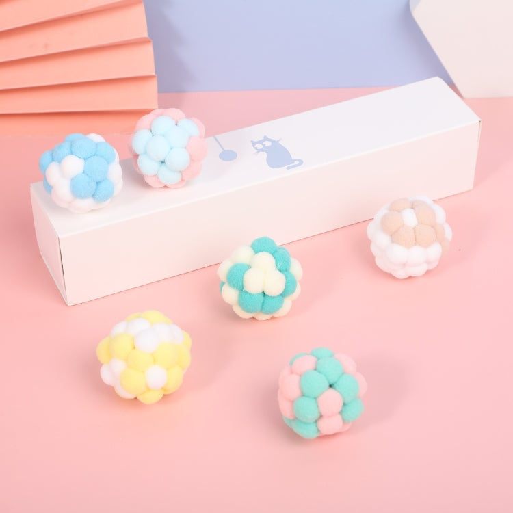 CT0115 Macaron-Colored Plush Ball Funny Cat Toy