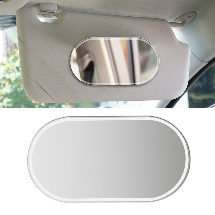 Compact Stainless Steel Sun Visor Makeup Mirror with High-Definition Reflection
