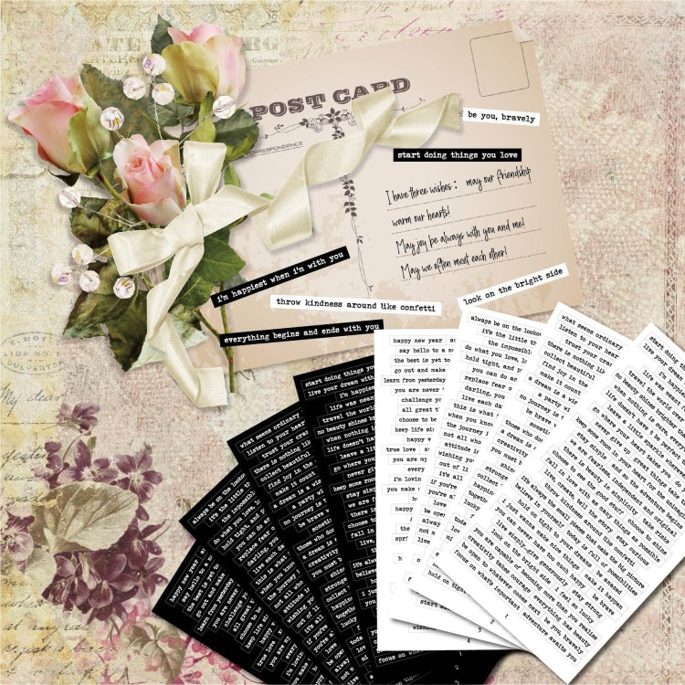 2 Sets Small Talk Stickers Hand Account DIY Retro Text Sticker Pack