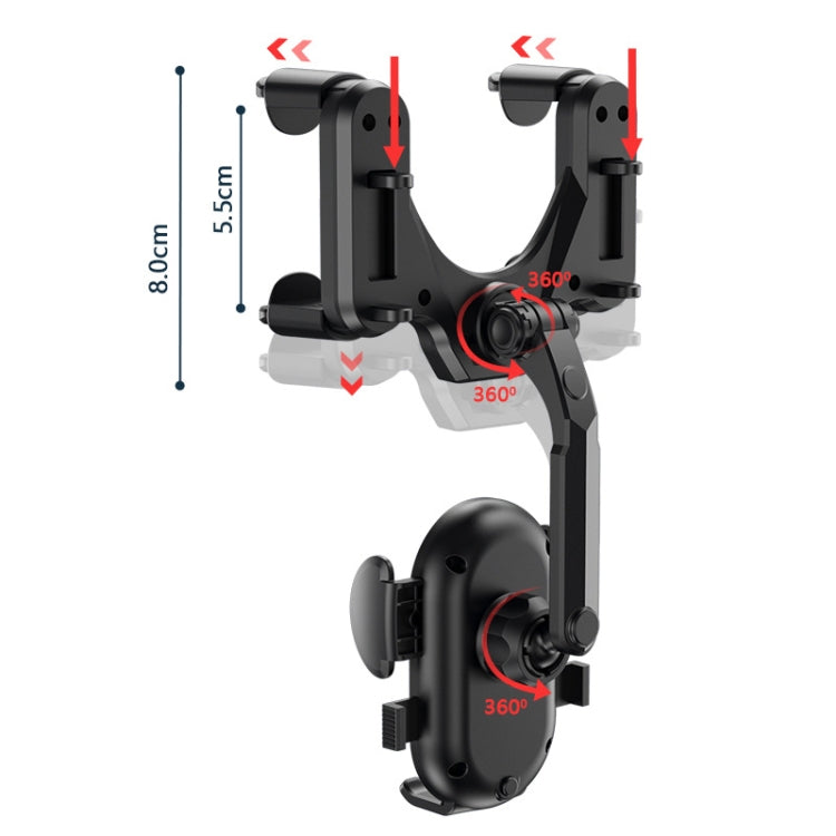 Versatile Rearview Mirror Phone Holder for Cars
