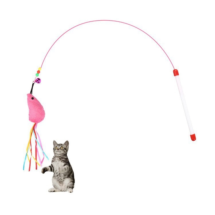 Wire Funny Cat Stick With Bell Cat Toy
