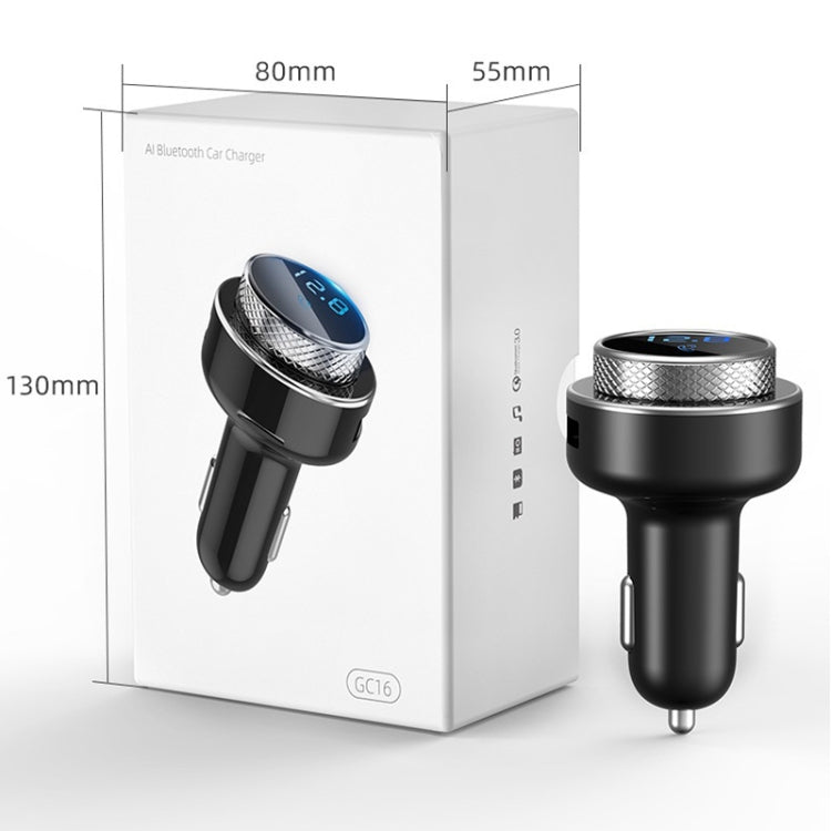 GC-16 Car Bluetooth MP3 Player FM Transmitter QC3.0 Fast Charging Car Charger, GC-16
