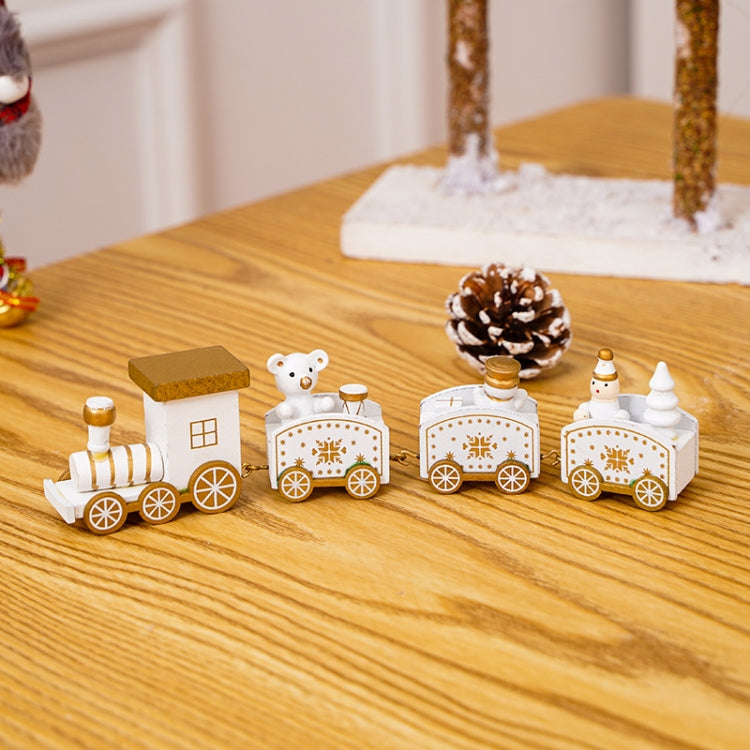 Christmas Decoration Wooden Train Kindergarten Christmas Festival Gift