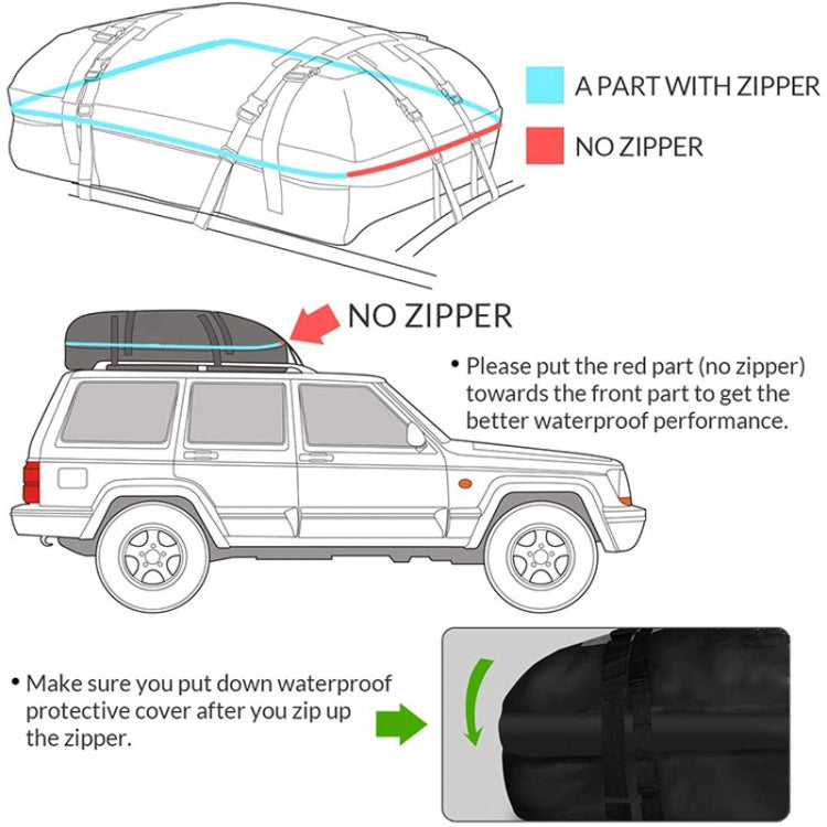 15 Cubic Foot Car Universal Rainproof Roof Luggage Outdoor Camper Roof Bag + Non-slip Mat