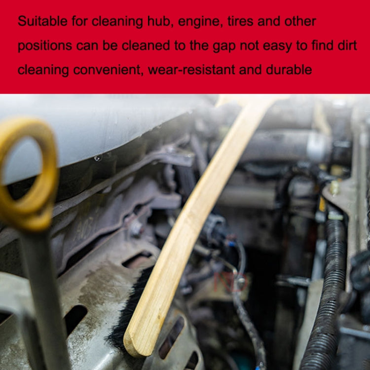 Automotive Steel Ring Washing Long Bamboo Brush Engine Cleaning Brush