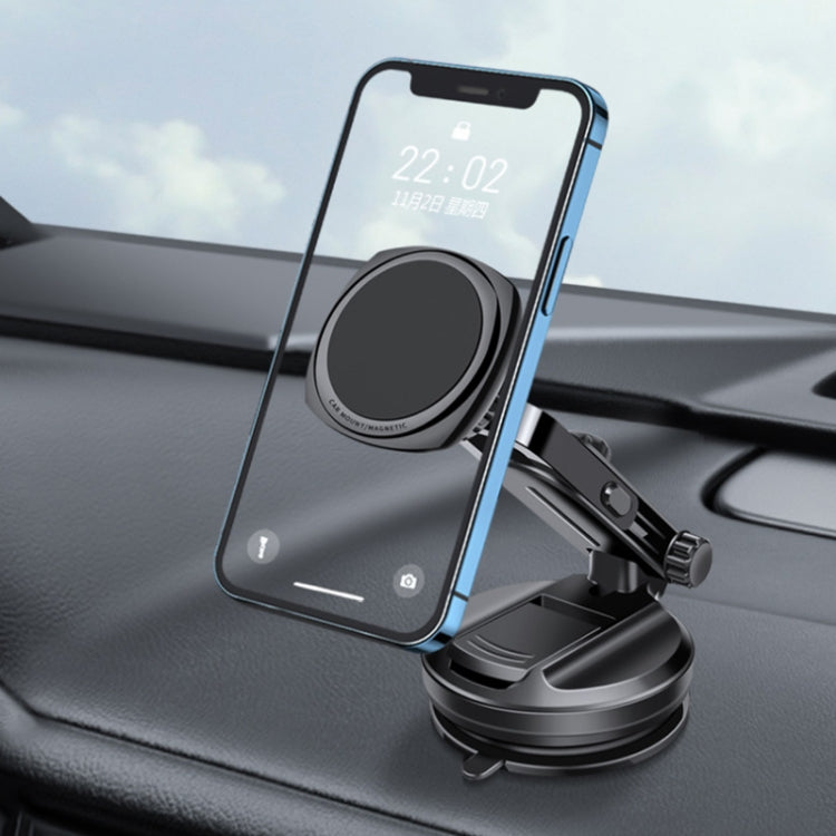 Magnetic Telescopic Car Phone Holder with Powerful Suction and Rubber Base