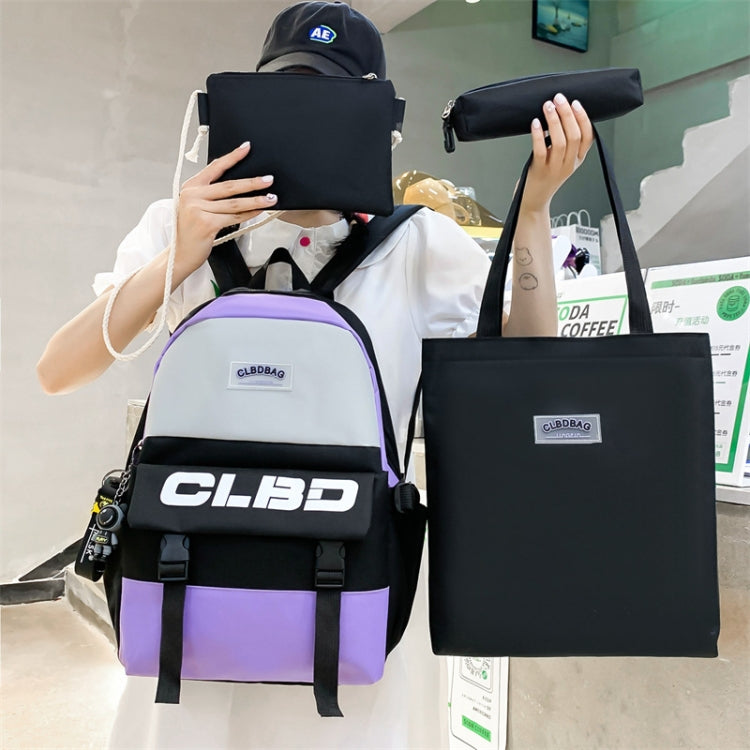 4 In 1 Students Lightweight Shoulder Bag Backpack Large Capacity Schoolbag