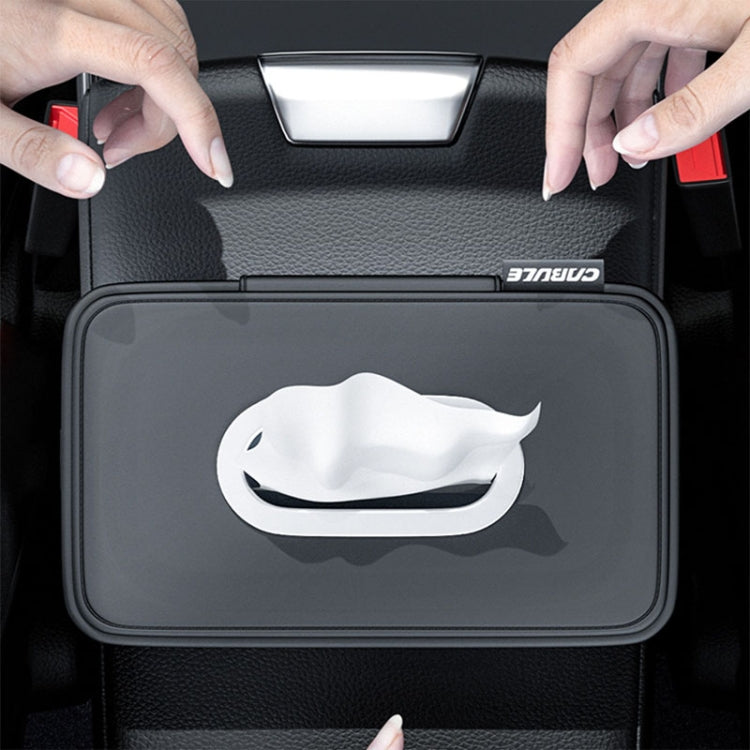 Versatile Leather Tissue Holder with Elastic Strap for Car Seat Back