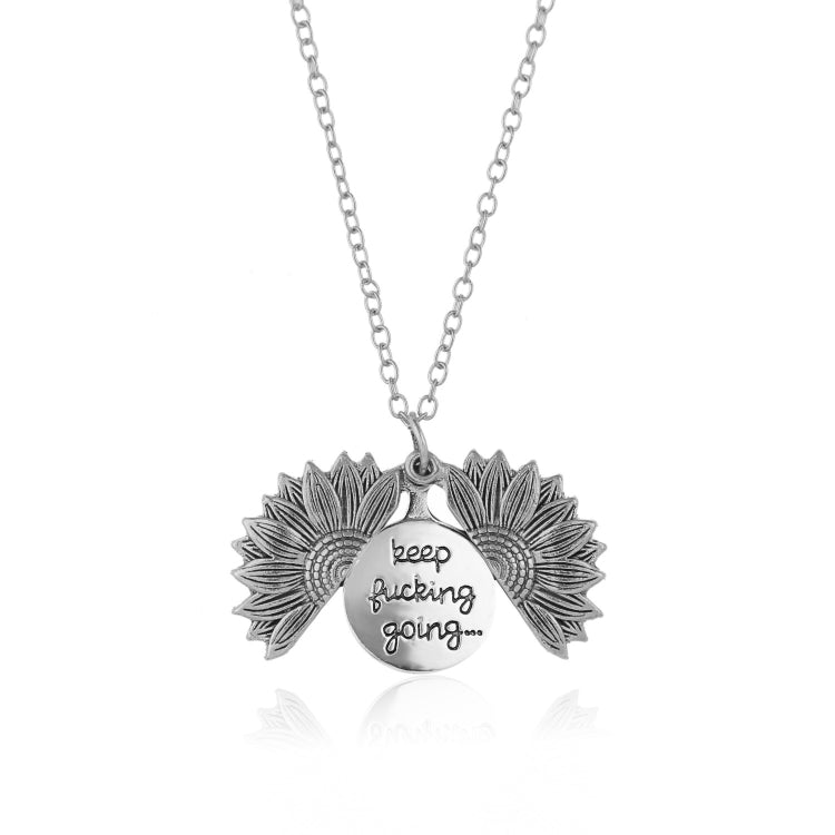 Charming Sunflower-Shaped Alloy Pendant with Double-Sided Engraving and Keychain