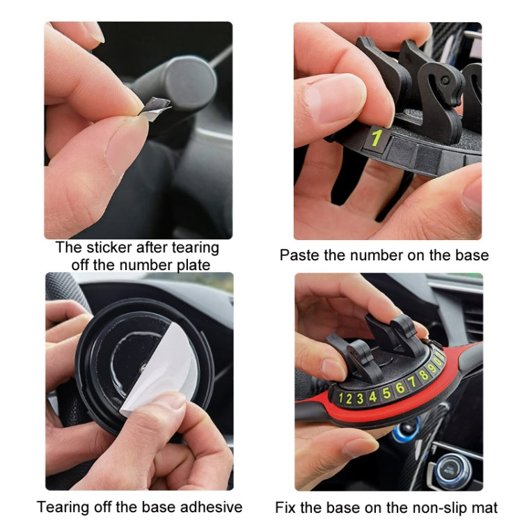 Versatile Car Dashboard Phone Holder with Anti-Slip Mat and Concealed Parking Number Plate