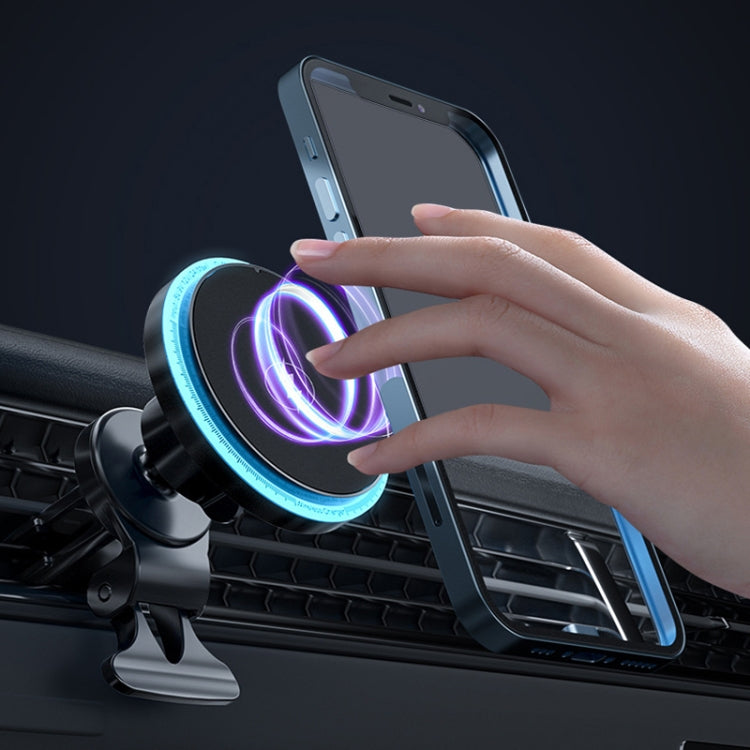 Magnetic M2 Car Wireless Fast Charger & Phone Holder with LED Light Features