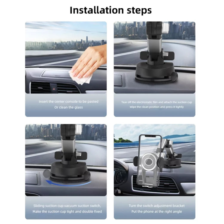 Dual Function Suction Cup Phone Holder with Number Plate Stand for Cars and Trucks
