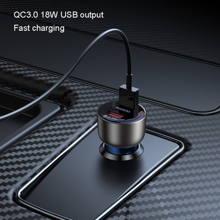 Yesido Y51 36W Dual-channel Fast Charging Zinc Alloy QC3.0 Car Charger, Y51 36W