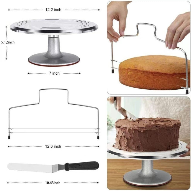 22 In 1 Aluminum Alloy Cake Turntable Piping Tip Set DIY Baking Tools
