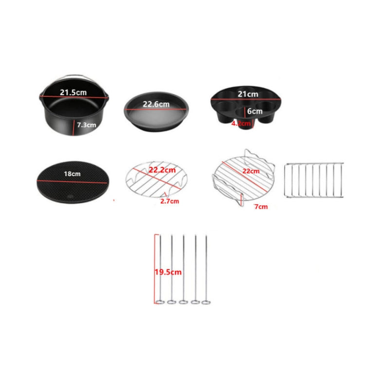 7 In 1 9-Inch Baking Cake Pan And Pizza Pan For 5.3-6.8qt Air Fryer