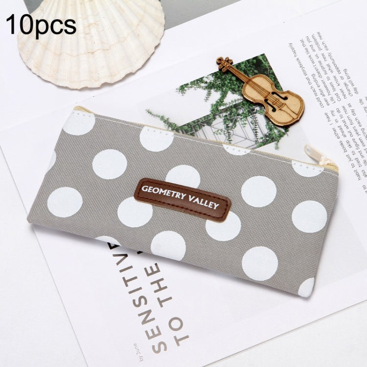 10pcs Simple Pencil Bag Canvas Student Stationery Bag Large Capacity Pencil Bag