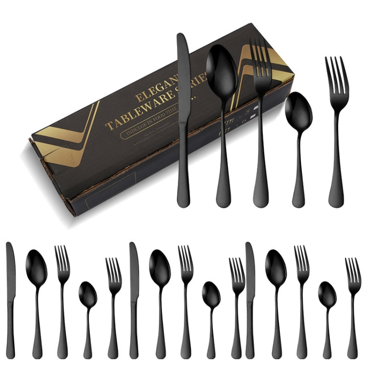 20pcs/set Carton Boxed Gold-Plated Stainless Steel Knife and Fork Set Western Cutlery
