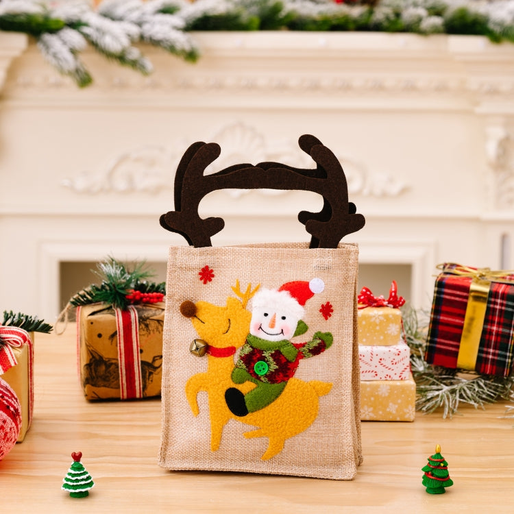 Christmas Decoration Riding Deer Tote Bag Kids Candy Cartoon Gift Bag