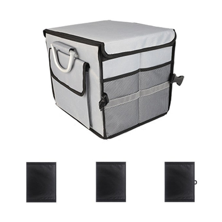 Car Trunk Storage Box Oxford Cloth Folding Organizer With Reflective Strips