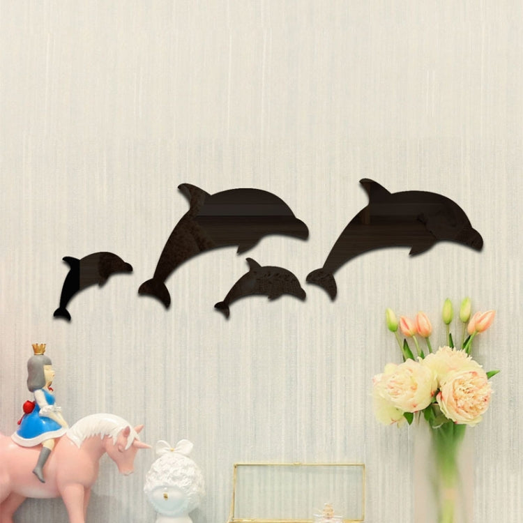 4pcs /Set Acrylic Dolphin Stereo Wall Stickers Home Wall Decoration