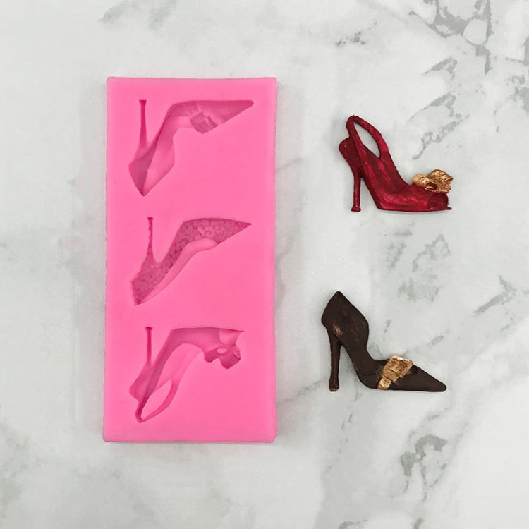 High Heels Sandals Silicone Mold 3D Chocolate Cake Glue Pendant Plaster Mold