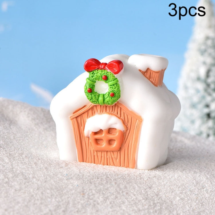 3pcs Christmas Lovely Micro Landscape Snow Ornament Decorative Accessories