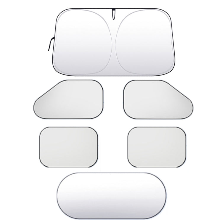 Car Front Windshield Heat Insulation Sun Protection Visor, Front Block 145x80cm, Large Front Baffle + 2 Side Baffles, Large Front Baffle + 4 Side Baffles, Large Front Baffle+4 Side Baffles+1 Rear Baffle, Large Front Baffles + 2 Inclined Blocks