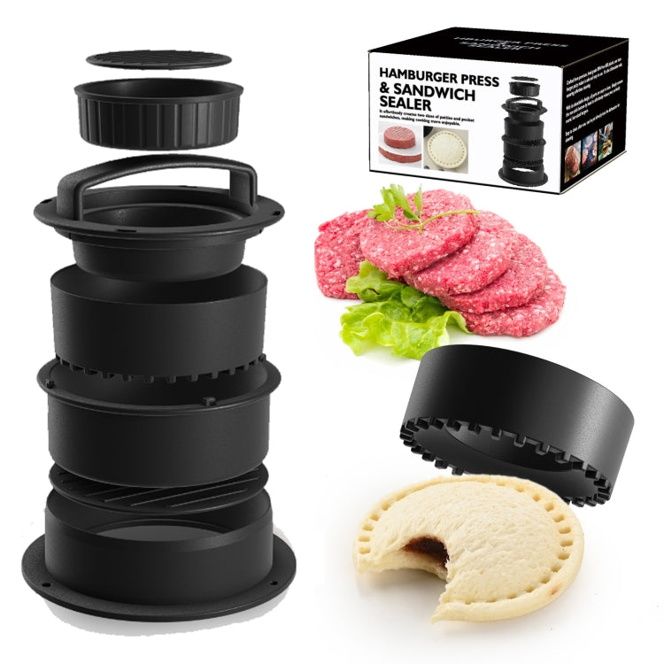 4 In 1 Hamburger Press Patty Maker Slider Stuffed Burgers Sandwich Cutter