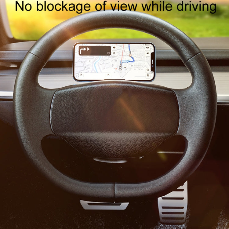 Magnetic Folding Car Phone Holder Rotatable Steering Wheel Stick-On Navigation Stand