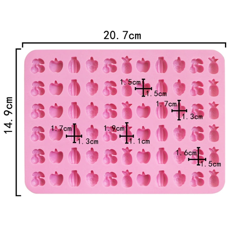 66 Grids Fruit Silicone Fudge Molds Mini Candy Molds