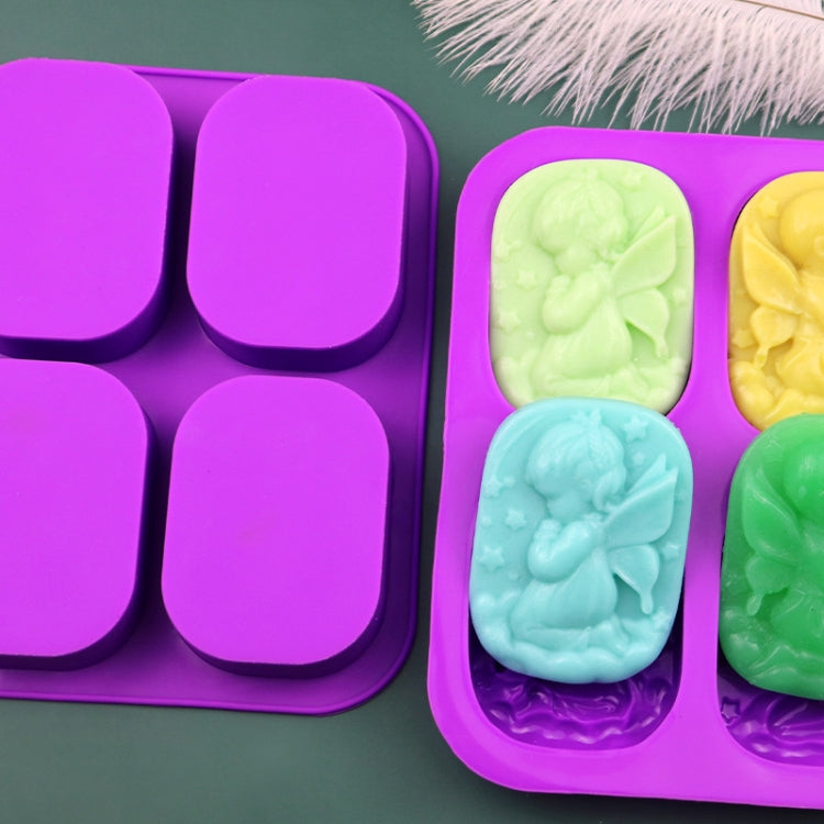 4 Grids Male And Female Angel Soap Mould Silicone Cake Mold
