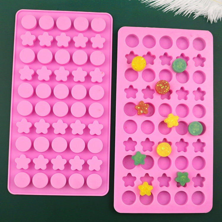50 Grids Round Pentagram Chocolate Fondant Drip Cookie Molds DIY Jelly Pudding Mould