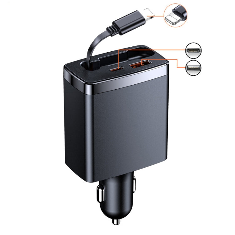 Car Retractable Charger One To Three Automobile Cigarette Lighter