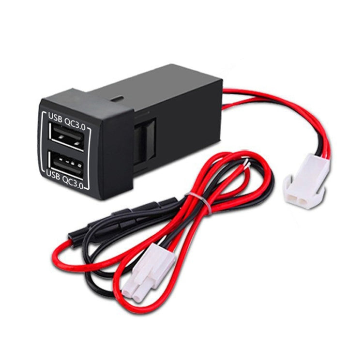 For Toyota Corolla / Levin / Avalon / Prado / Wildlander / Camry Dual-USB Modified Car Charger, Ordinary Power Tail Cord, Insurance Box Cord, Non-Destructive Pickup Cord