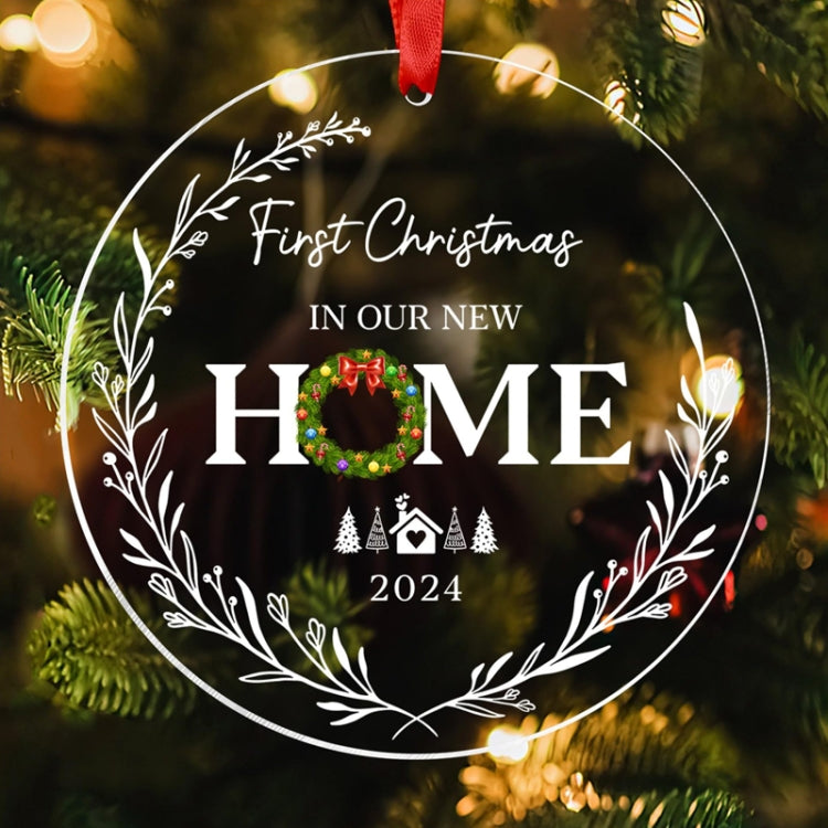 Christmas Acrylic Transparent Decoration Blessing Pendant Home Christmas Tree Ornament