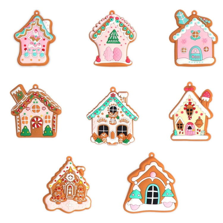 PVC Christmas House Pendants Christmas Tree Decorations Scene Arrangement Props