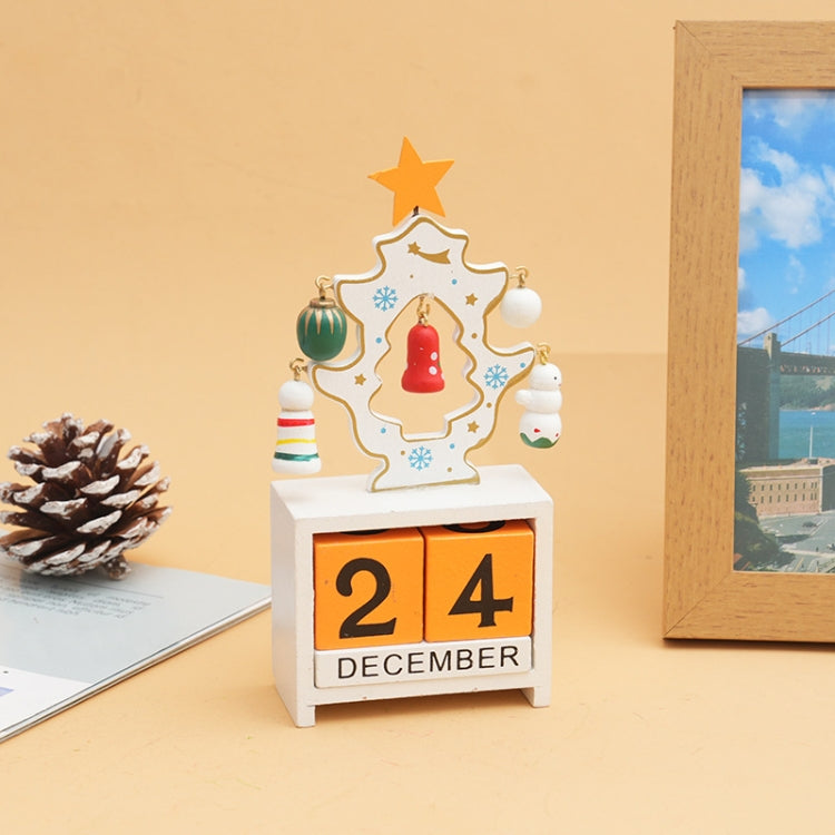 Children Toy Christmas Gift Wooden Calendar Christmas Eve Desktop Ornament