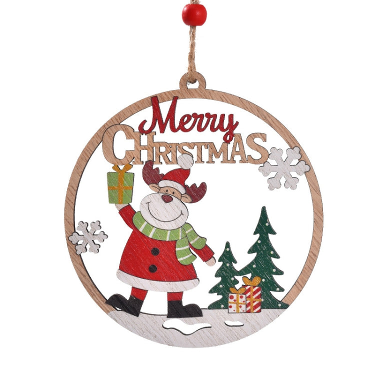 Christmas Day Decoration Hollow Wooden Pendant