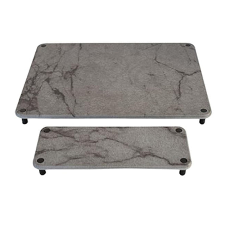 2pcs /Set Diatomite Kitchen Quick Drying Mat Drainage Countertop Mat Absorbent Pad With Metal Feet
