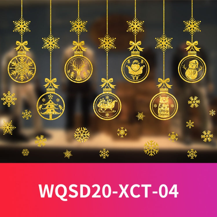 50 X 60cm Christmas Gold Glitter Decoration Stickers Glass Window Stickers
